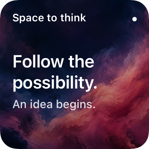 Nebula: Follow the possibility, over luminous rose and indigo clouds